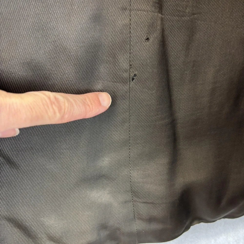 Umberto Rossi 100%‎ Lambswool Herringbone Blazer Mens 46L Gray Sport Coat Jacket